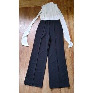 NWT White House Black Market Women's WHBM Mock Neck Tie Back Jumpsuit Size 4